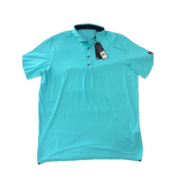 GREYSON CAYUSE‎ POLO MEN'S XL BLUE TORRENT WITH LOGO SLEEVE MFA24K11 784